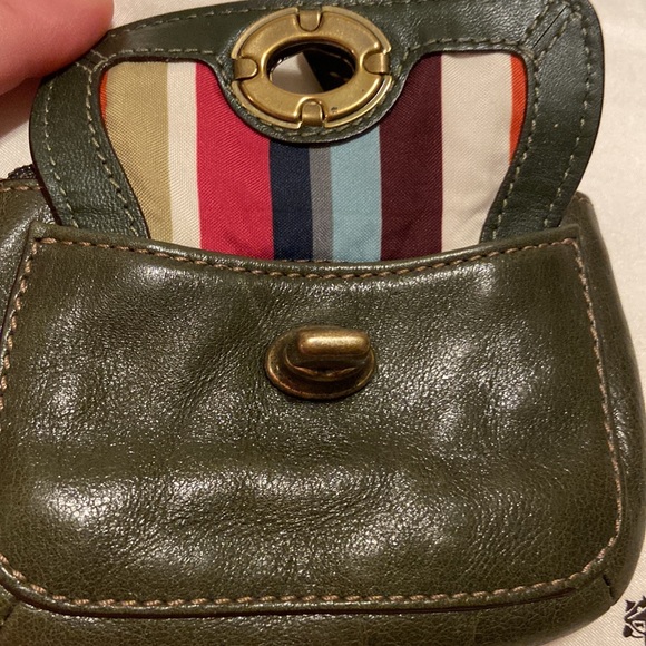 COPY - NWOT Coach Legacy Stripe 65th Anniversary Green Leather Keychain Fob Coi… - Picture 6 of 12